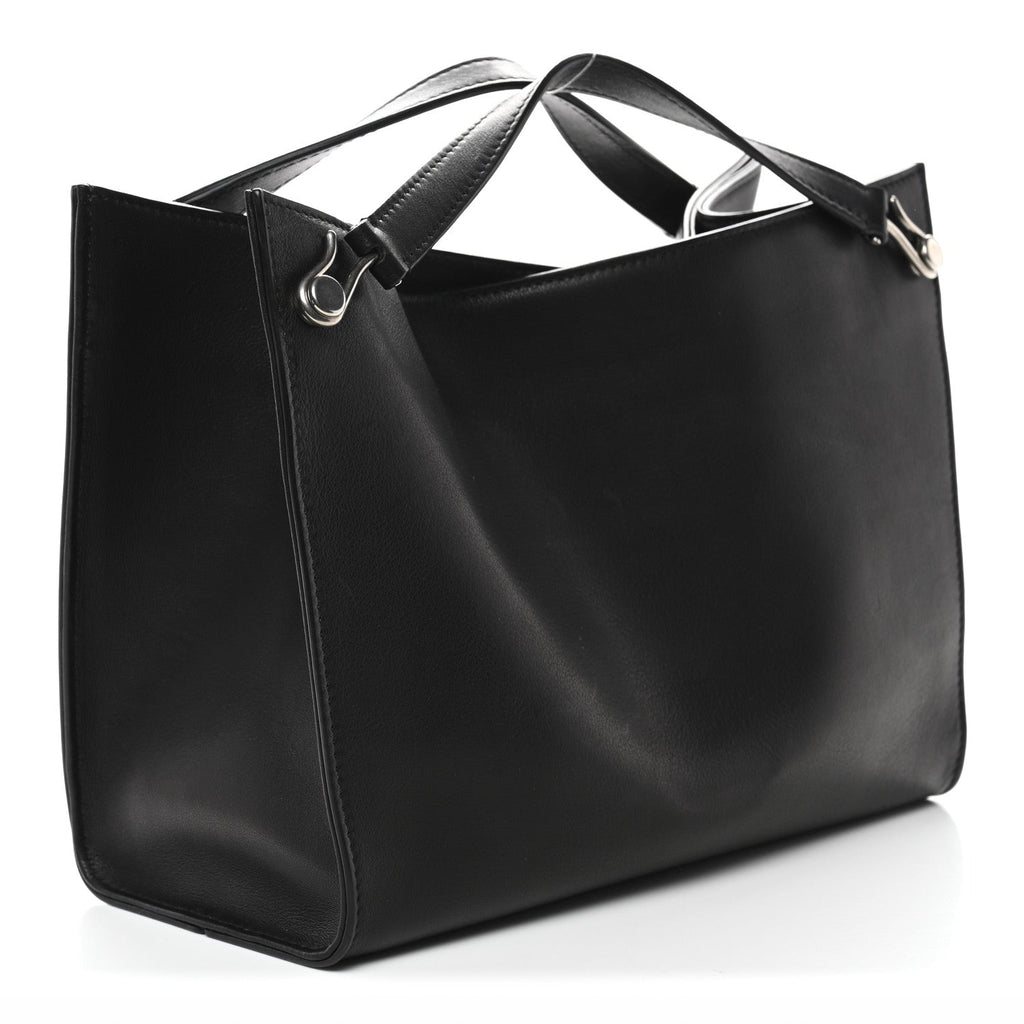 Polished Saddle Calfskin Small Alexia Bag Black