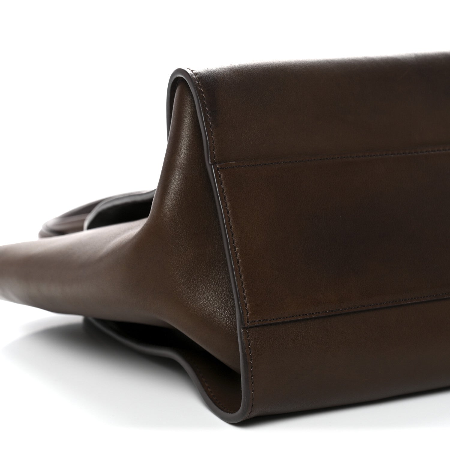 Polished Saddle Calfskin Marlo 14 Dark Brown