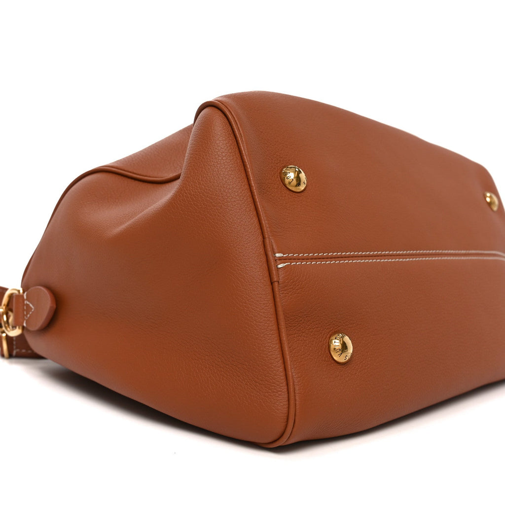 Grained Calfskin Low Key Speedy 30 Cognac