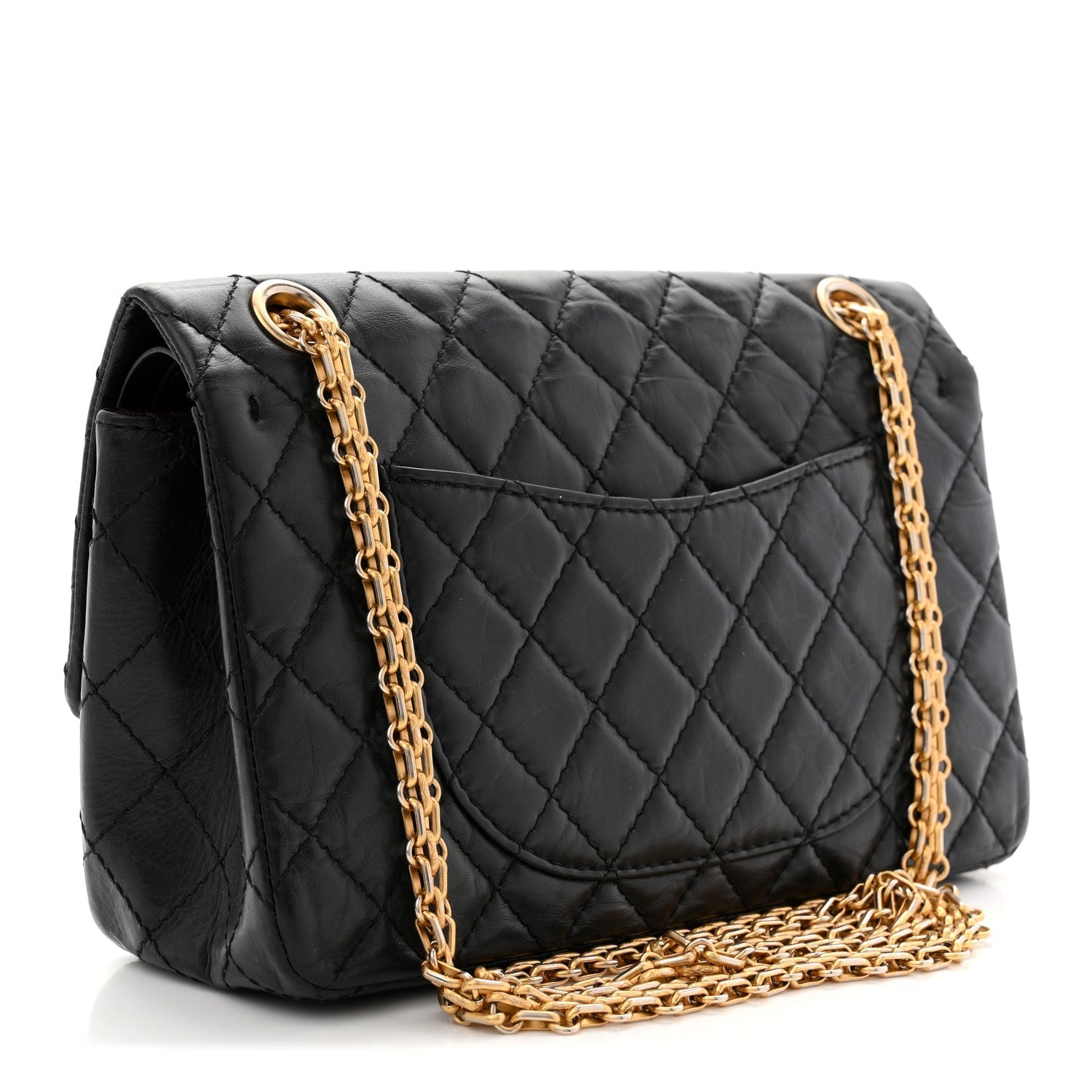 Aged Calfskin Quilted 2.55 Reissue 225 Flap Black