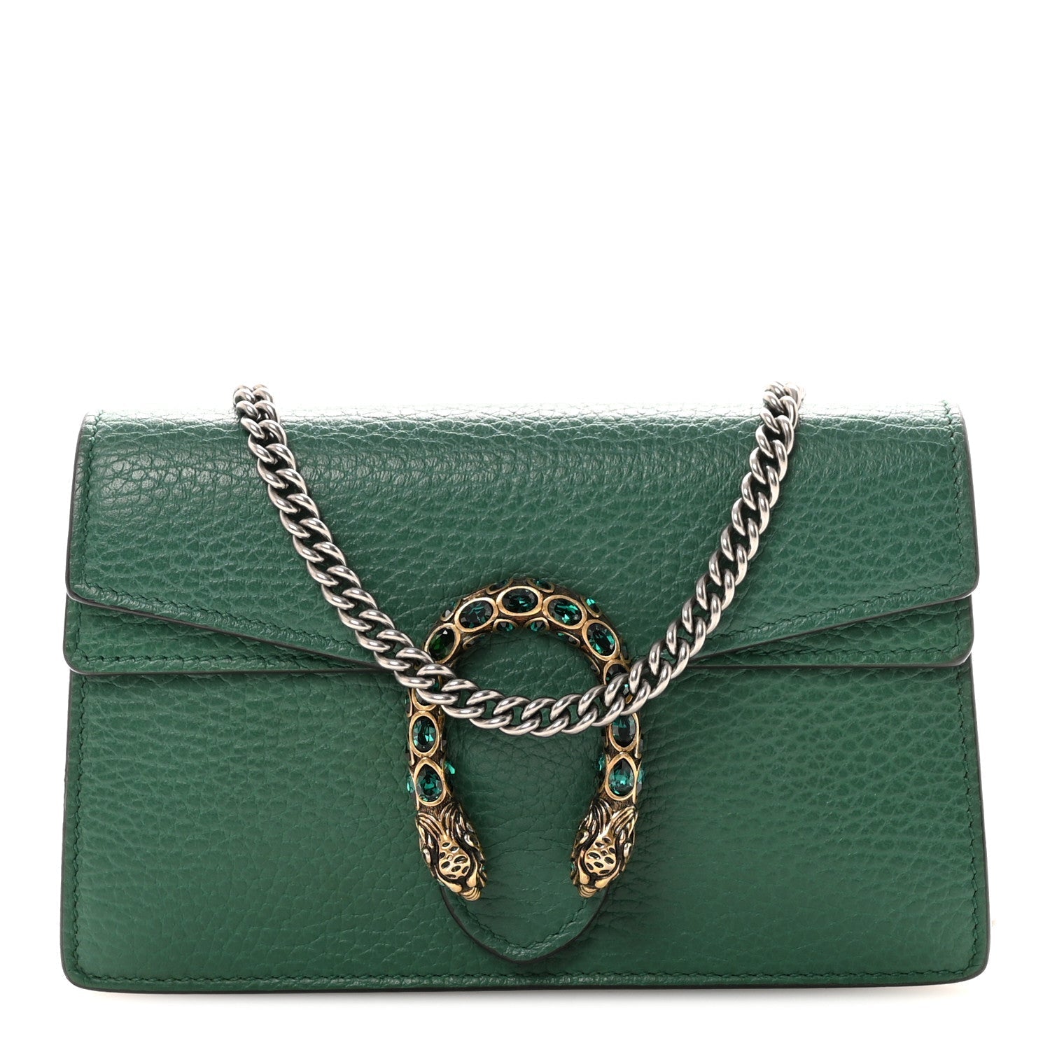 Dollar Calfskin Crystal Super Mini Dionysus Shoulder Bag Emerald