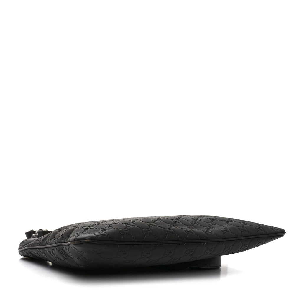 Guccissima Medium Flat Messenger Bag Black