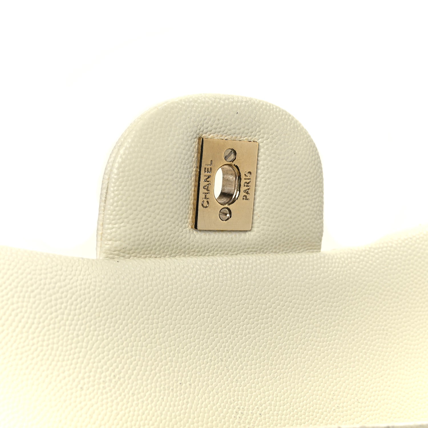 Caviar Quilted Jumbo Double Flap White