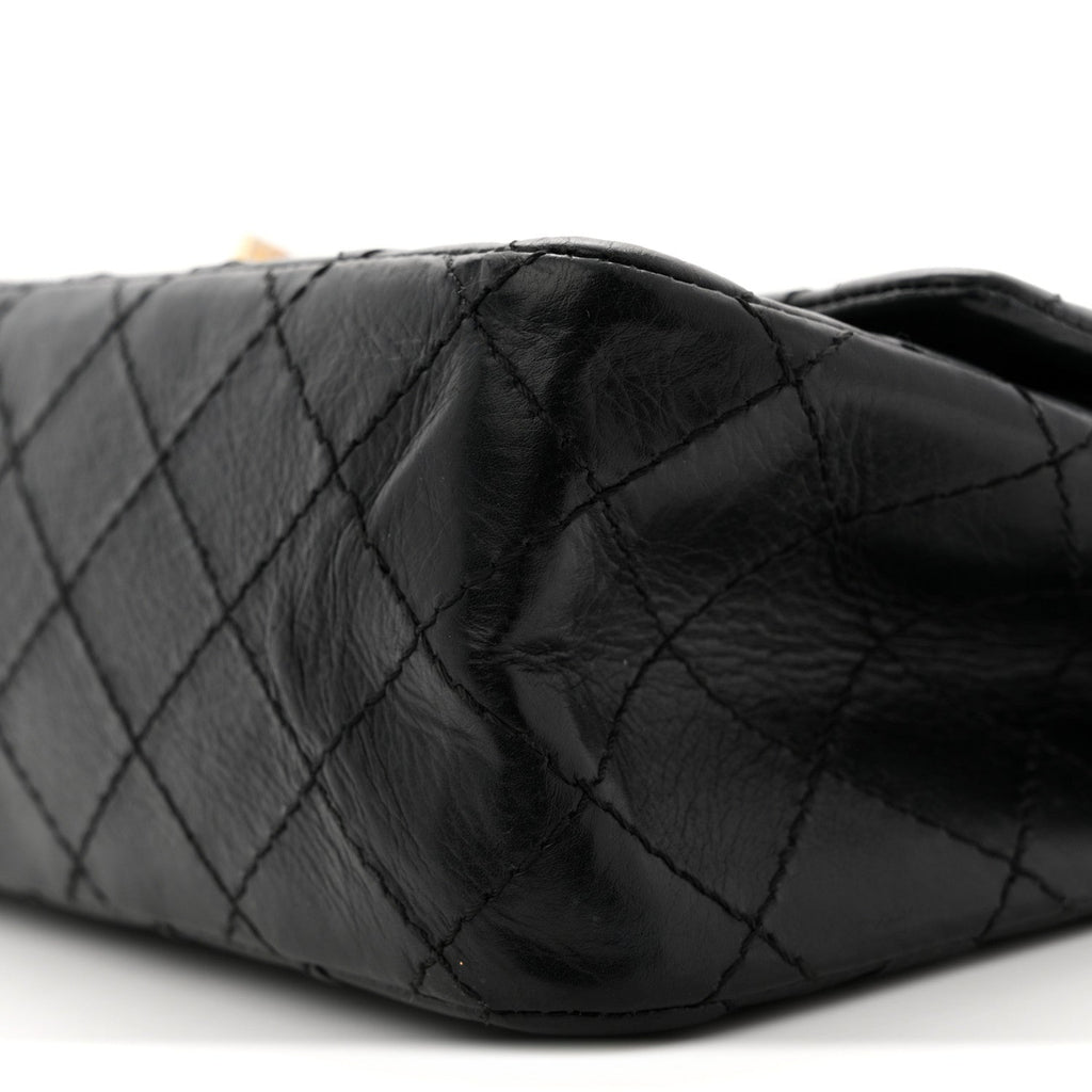 Aged Calfskin Quilted 2.55 Reissue 225 Flap Black