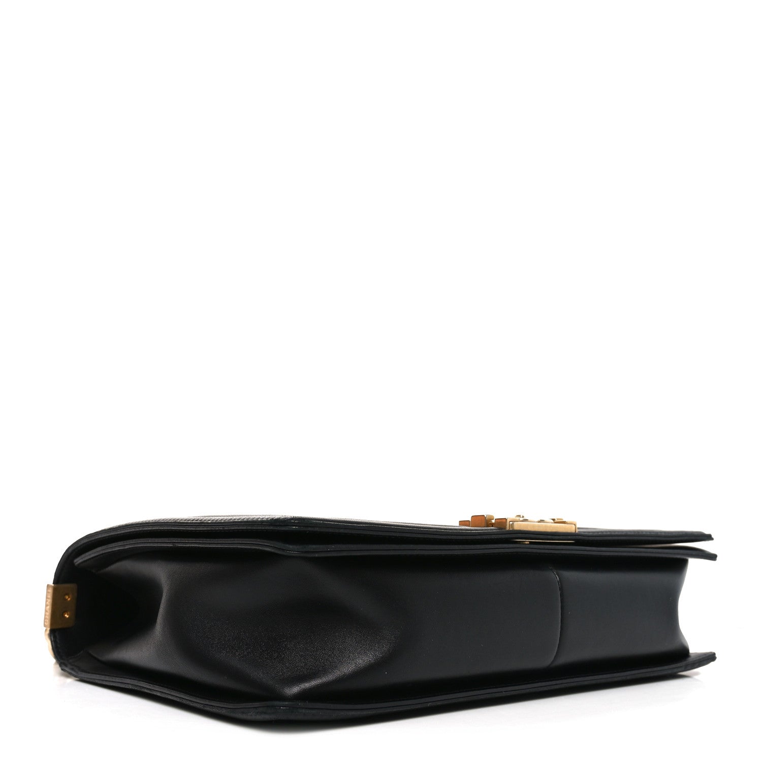 Lambskin Quilted Large Boy Flap Black