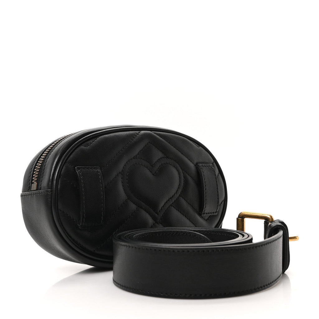 Calfskin Matelasse GG Marmont Belt Bag 95 38 Black