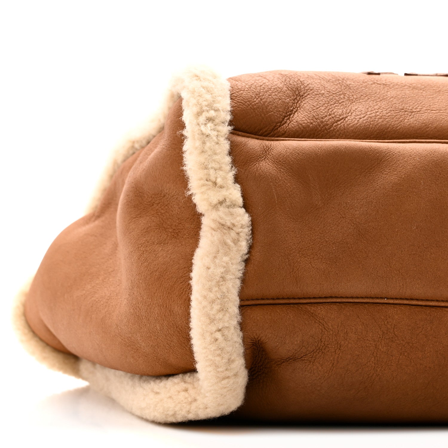 Lambskin Shearling Medium Deauville Tote Brown