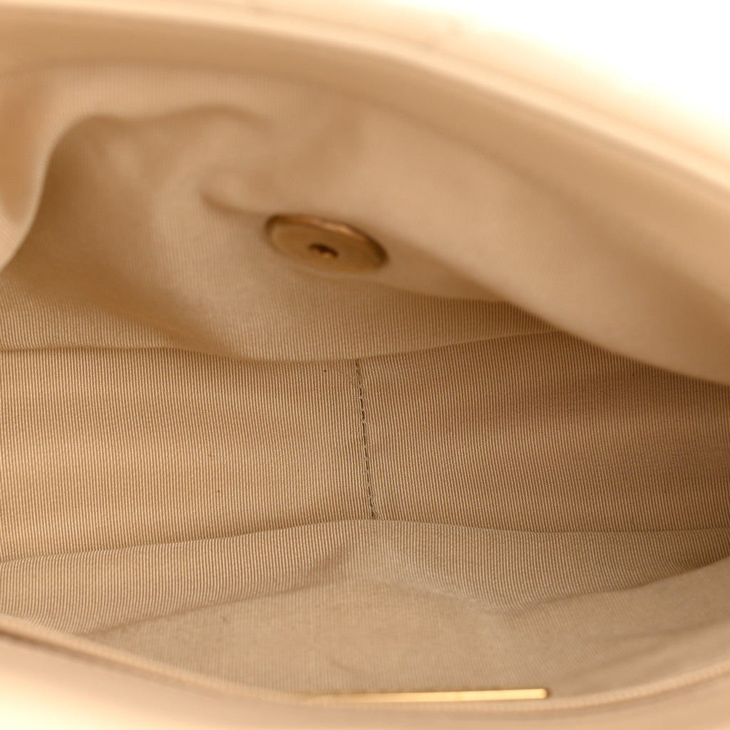 Lambskin Quilted Medium Chanel 19 Flap Beige