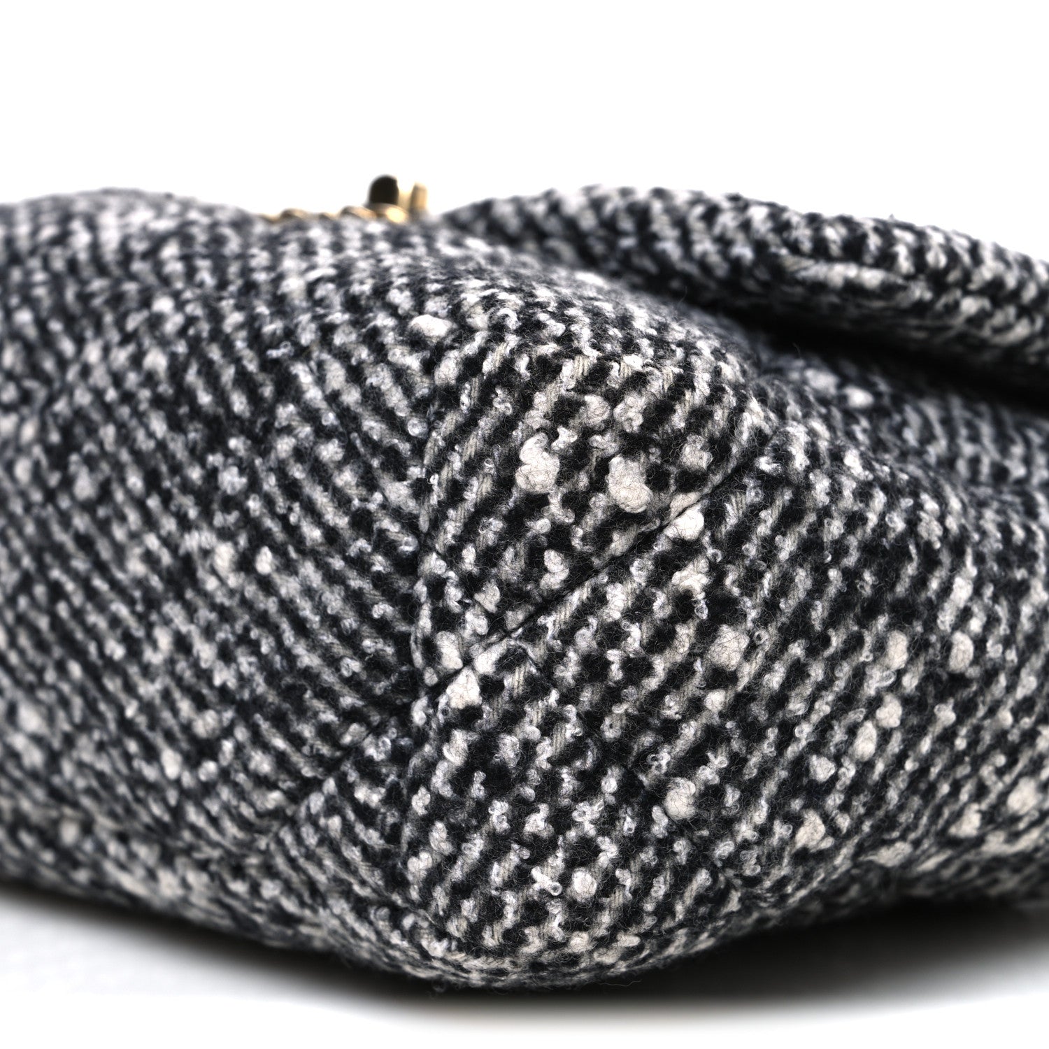 Tweed Quilted Medium Chanel 19 Flap Grey