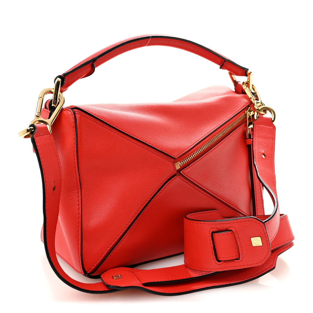 Calfskin Small Puzzle Bag Scarlet