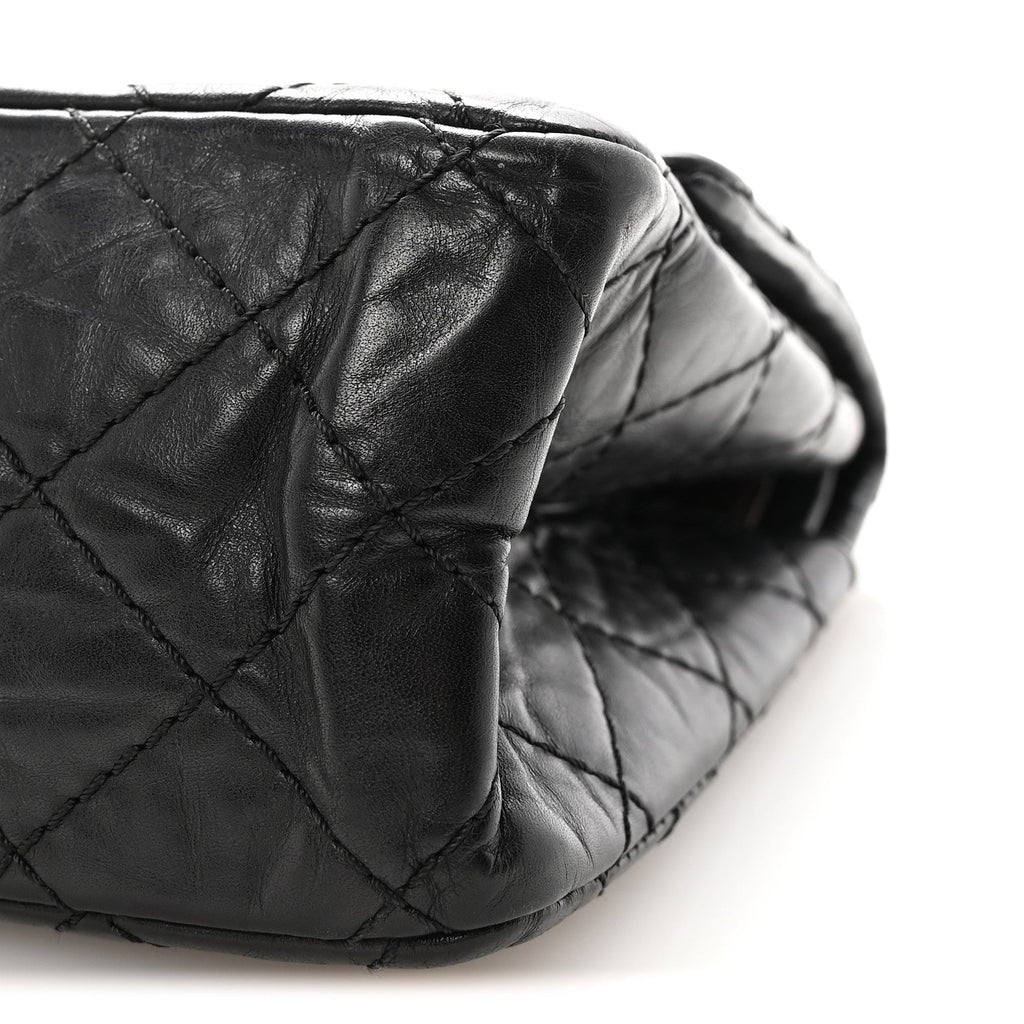 Aged Calfskin Quilted 2.55 Reissue 225 Flap Black