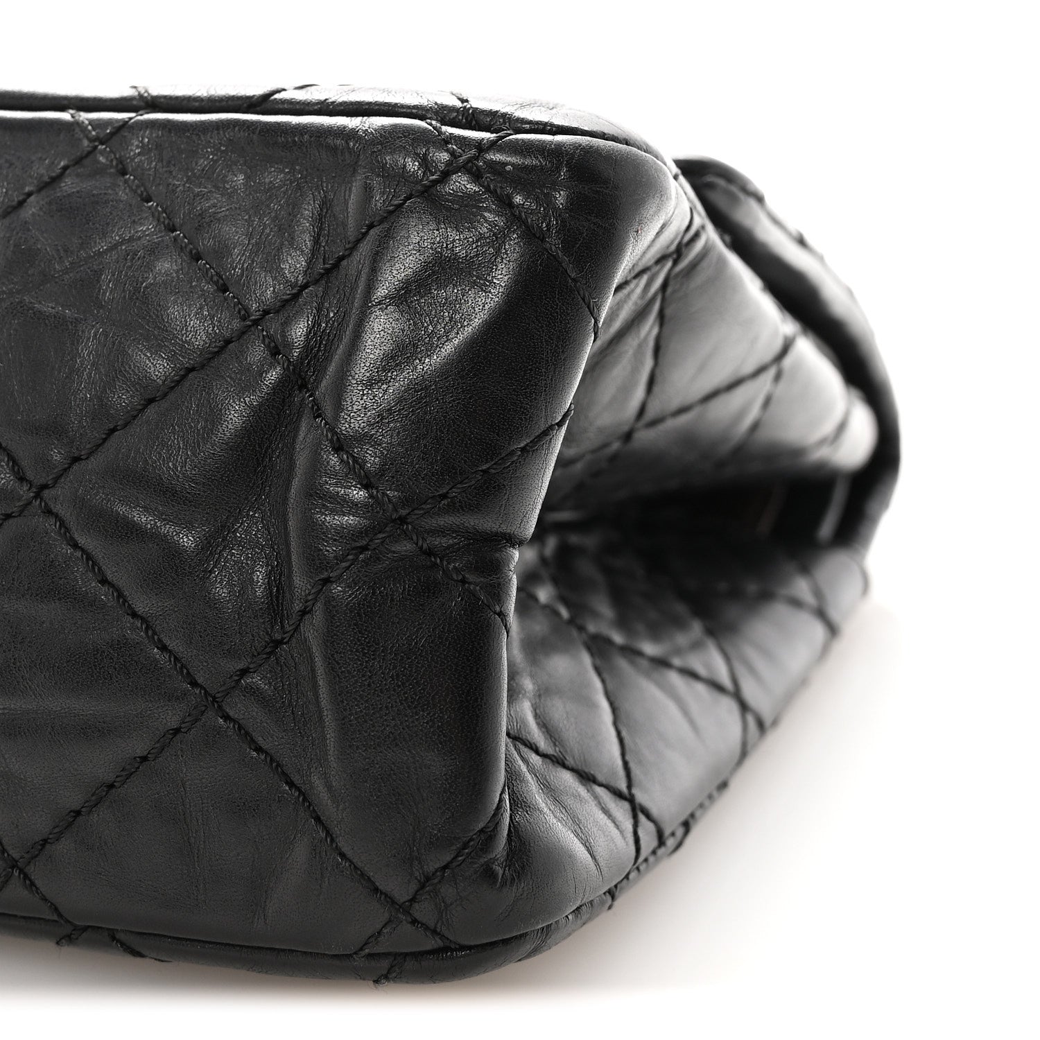 Aged Calfskin Quilted 2.55 Reissue 225 Flap Black