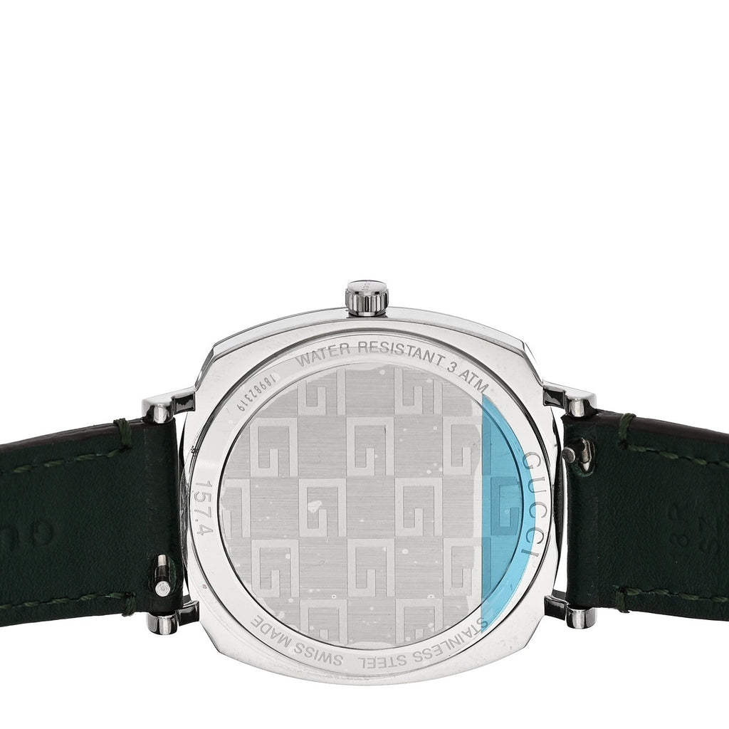 Stainless Steel Calfskin 35mm Grip Quartz Watch Green