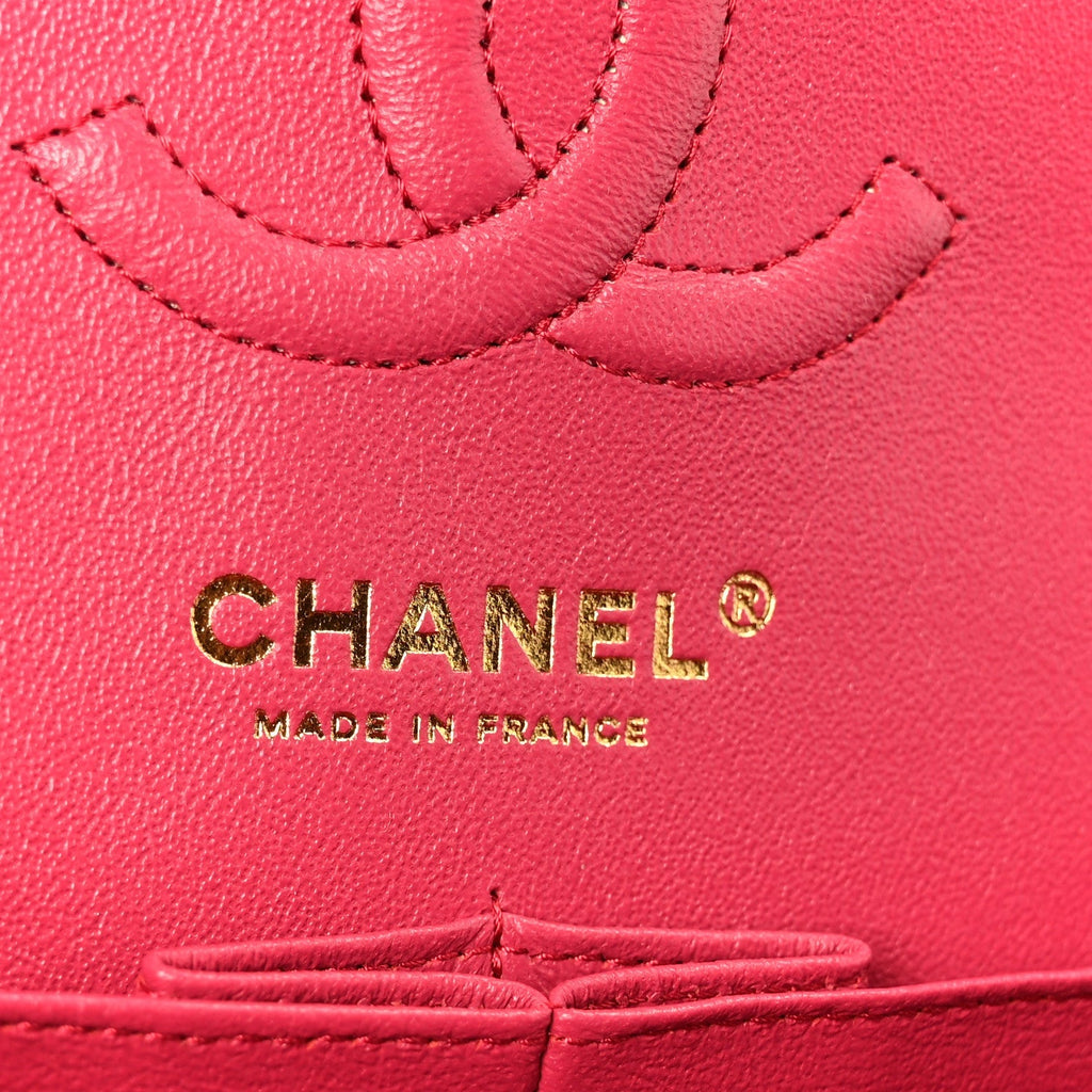 Caviar Quilted Small Double Flap Dark Pink