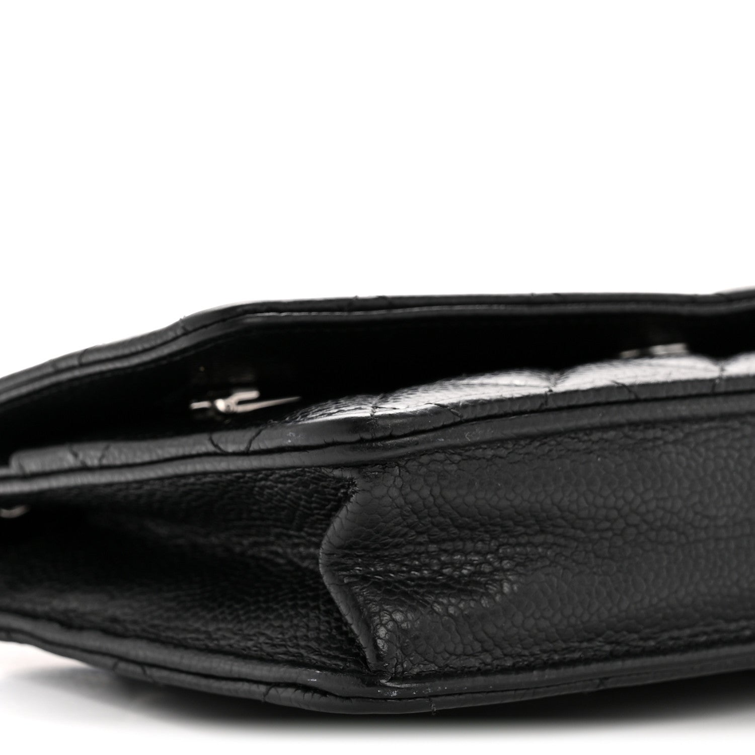 Caviar Quilted Wallet on Chain WOC Black