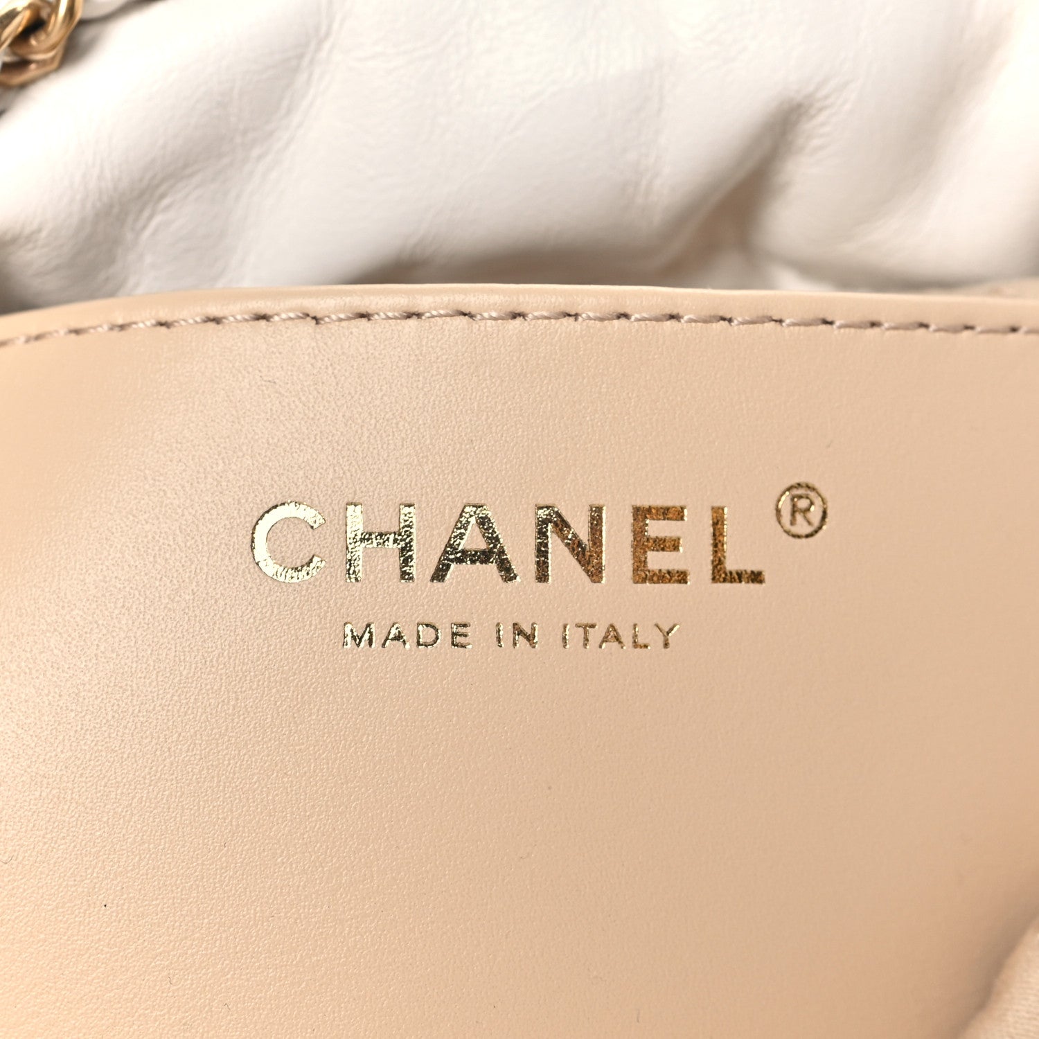 Shiny Calfskin Quilted Mini Chanel 22 White