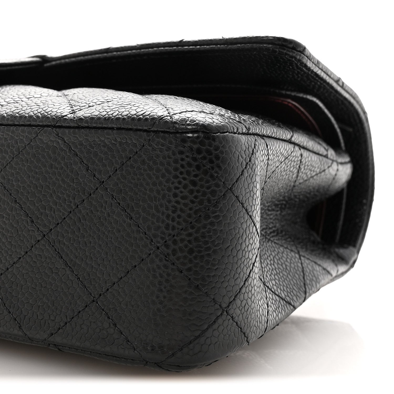 Caviar Quilted Medium Double Flap Black
