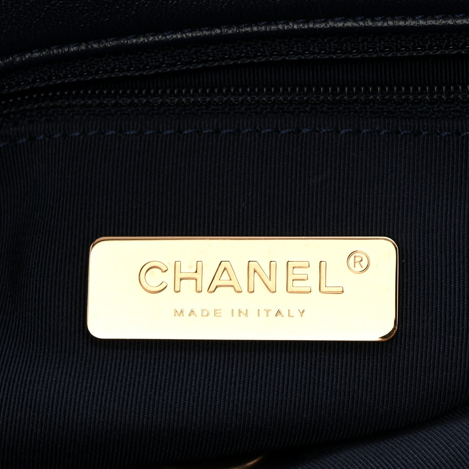Goatskin Quilted Large Chanel 19 Flap Navy Blue