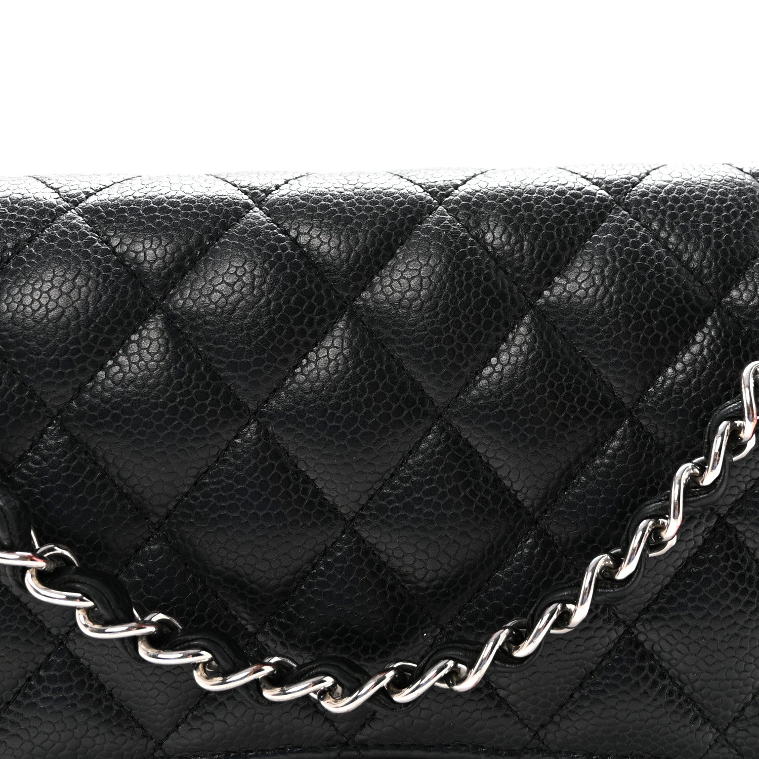 Caviar Quilted Medium Double Flap Black