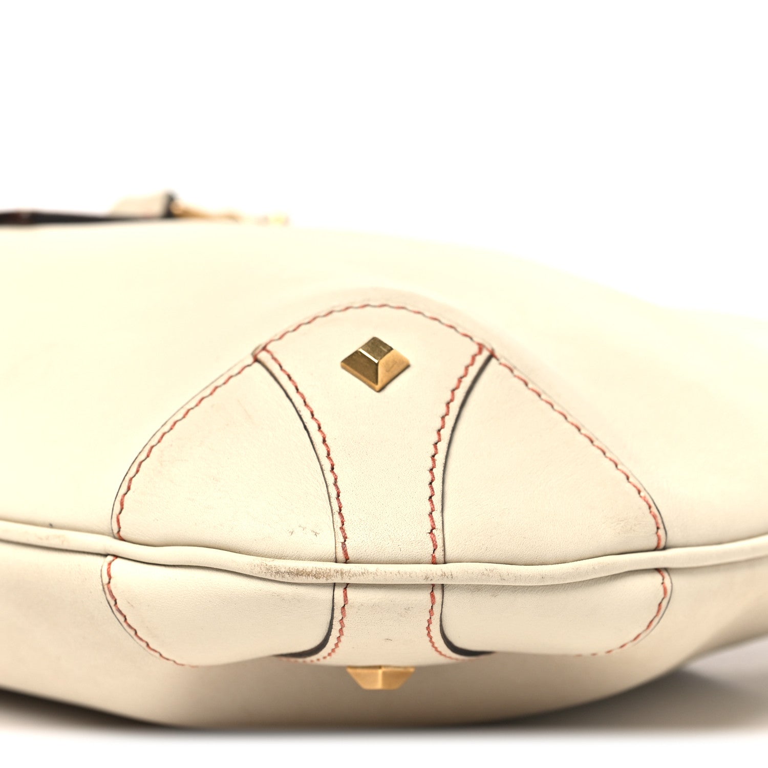Calfskin Piston Lock Jackie O Hobo White