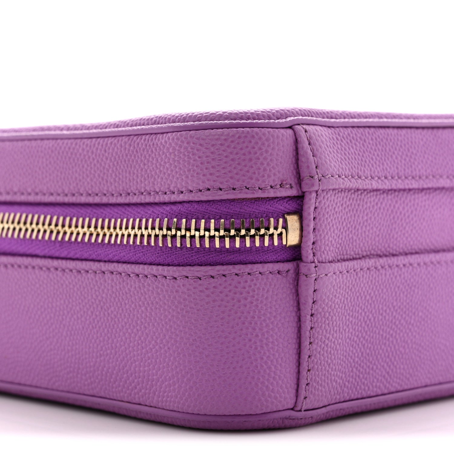 Caviar Quilted CC North South Filigree Vanity Case Purple