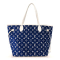 Jacquard Velvet Monogram LV Match Neverfull MM Bleu