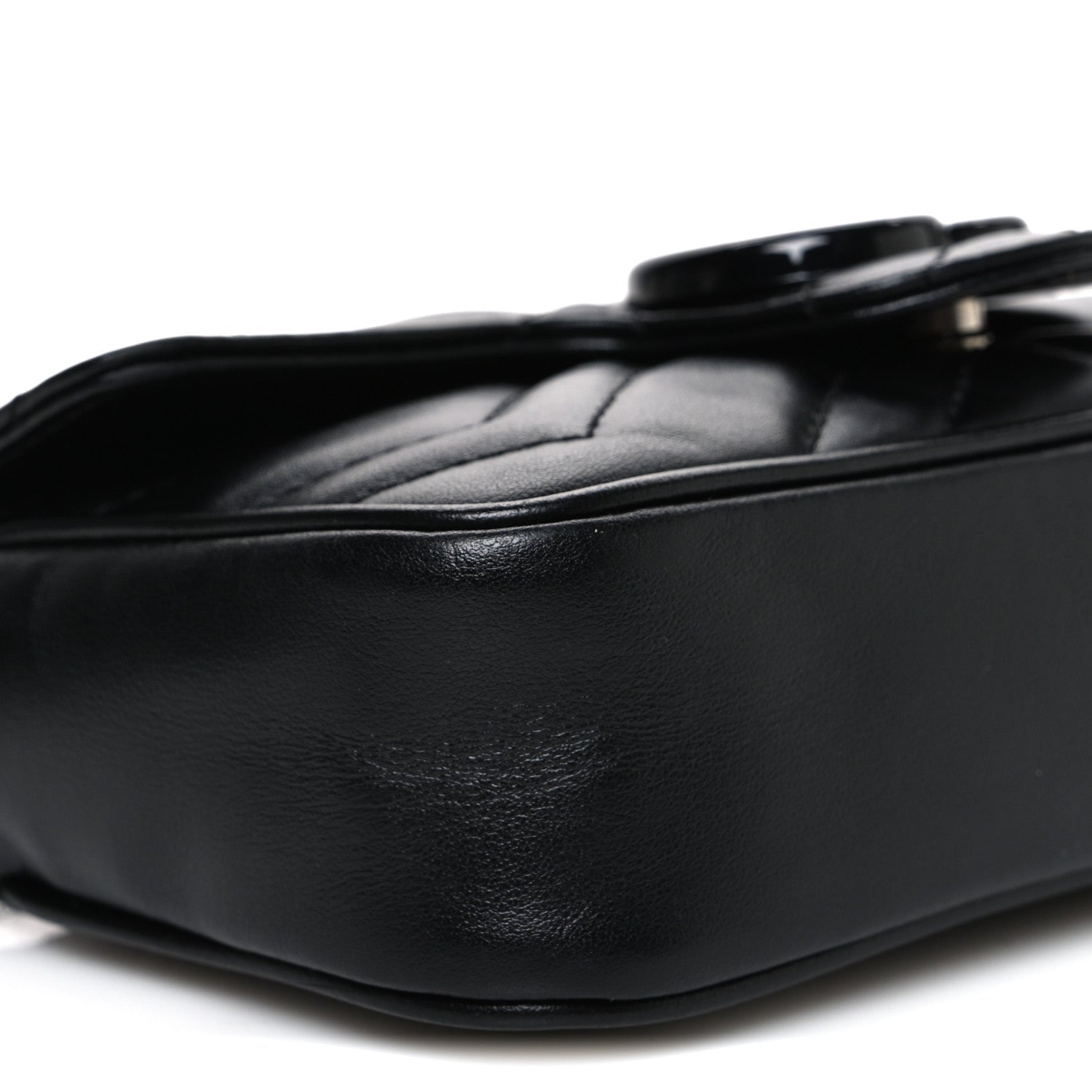 Calfskin Matelasse Monochrome GG Marmont Chain Belt Bag Black