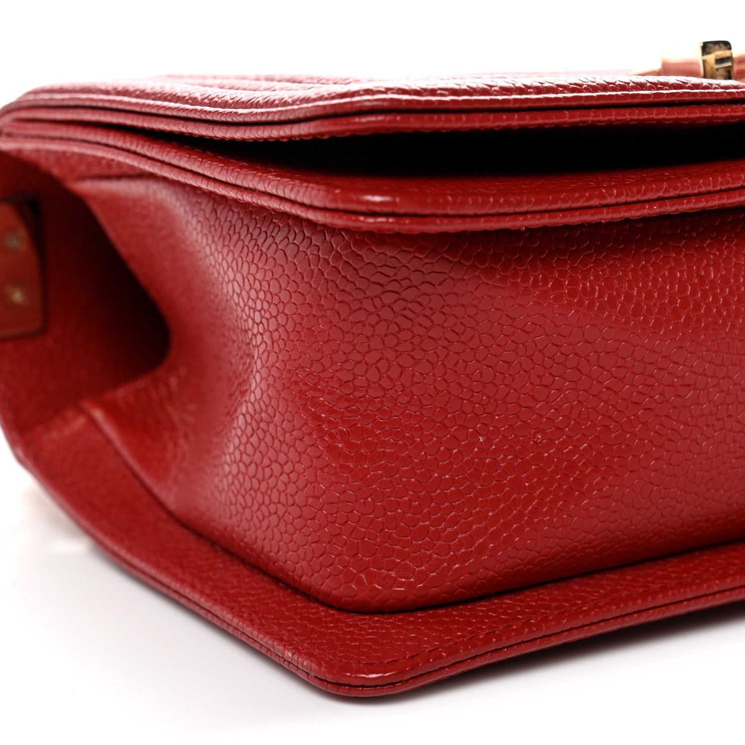 Caviar Quilted Small Boy Flap Red