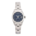 Stainless Steel 26mm Oyster Perpetual Date Watch Blue 79160
