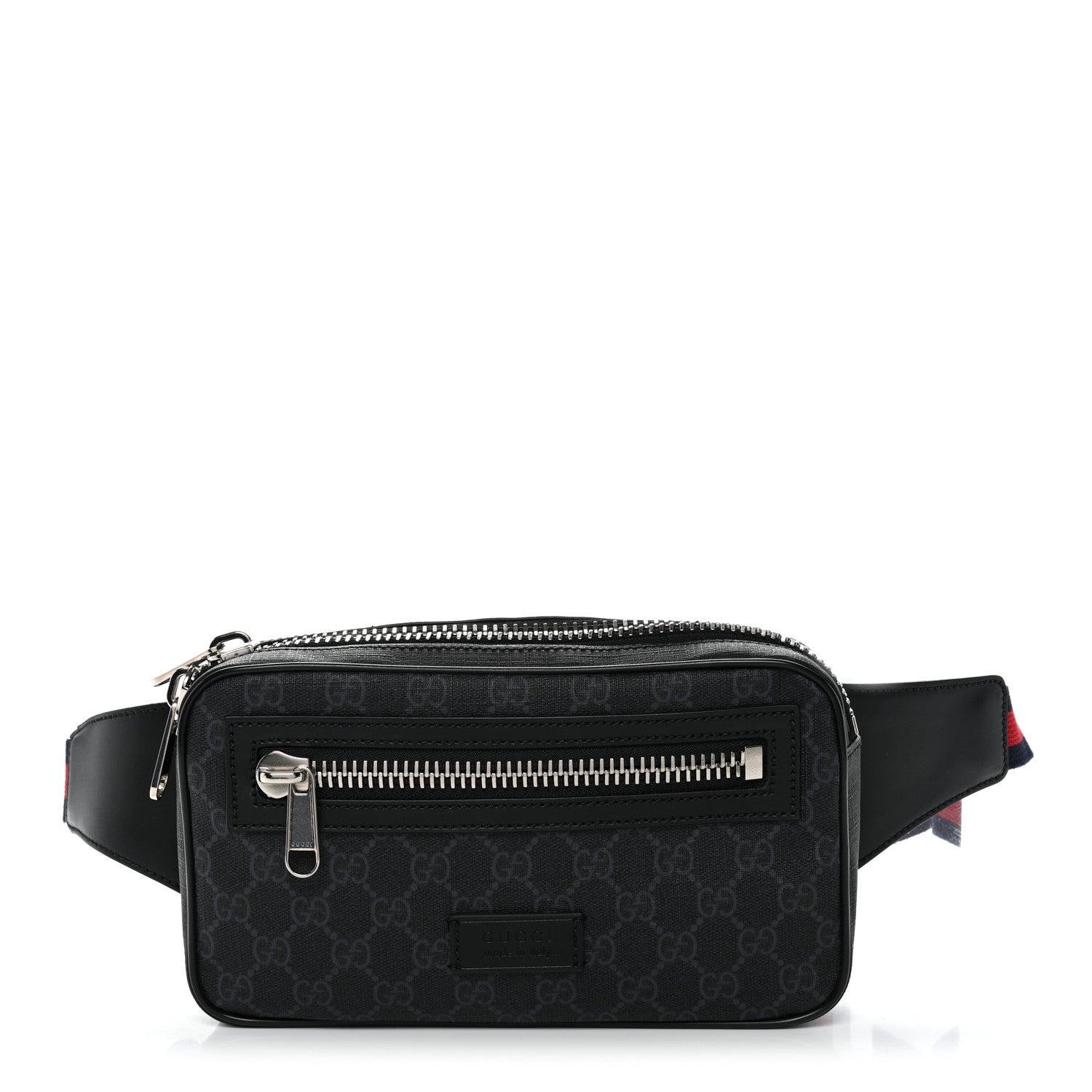 Soft GG Supreme Monogram Web Belt Bag Black Grey