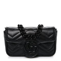 Calfskin Matelasse Monochrome GG Marmont Chain Belt Bag Black