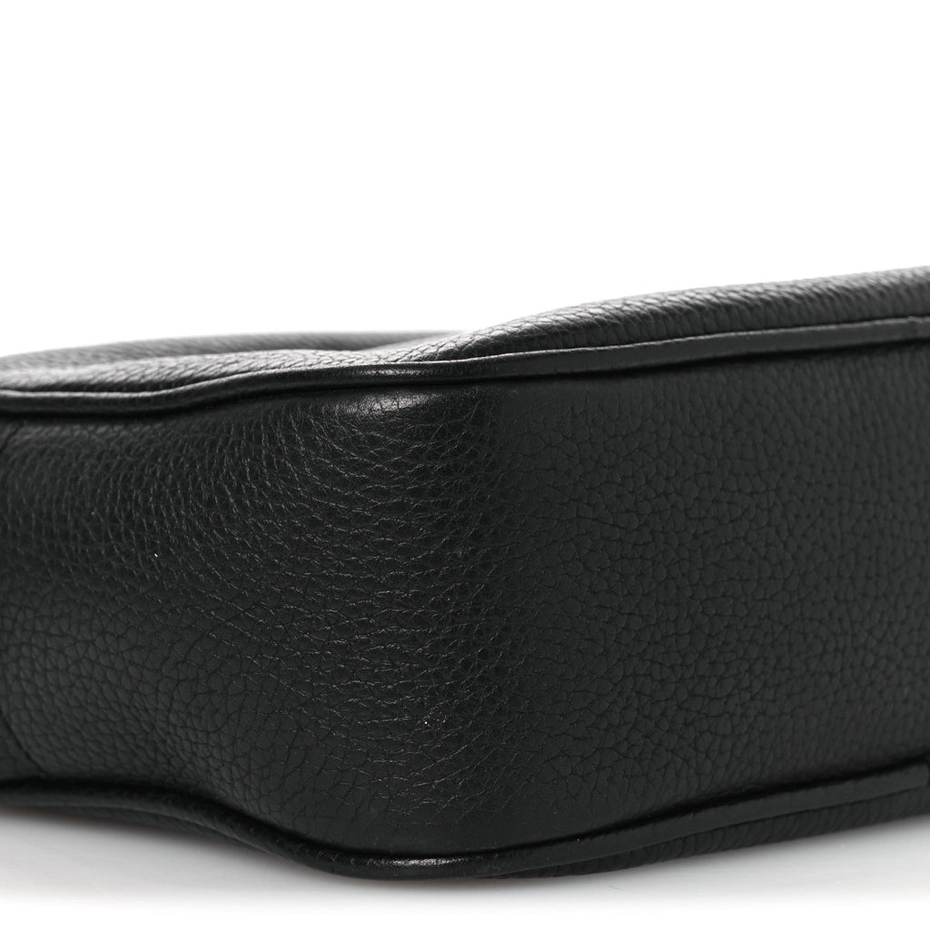 Pebbled Calfskin Small Soho Disco Bag Black