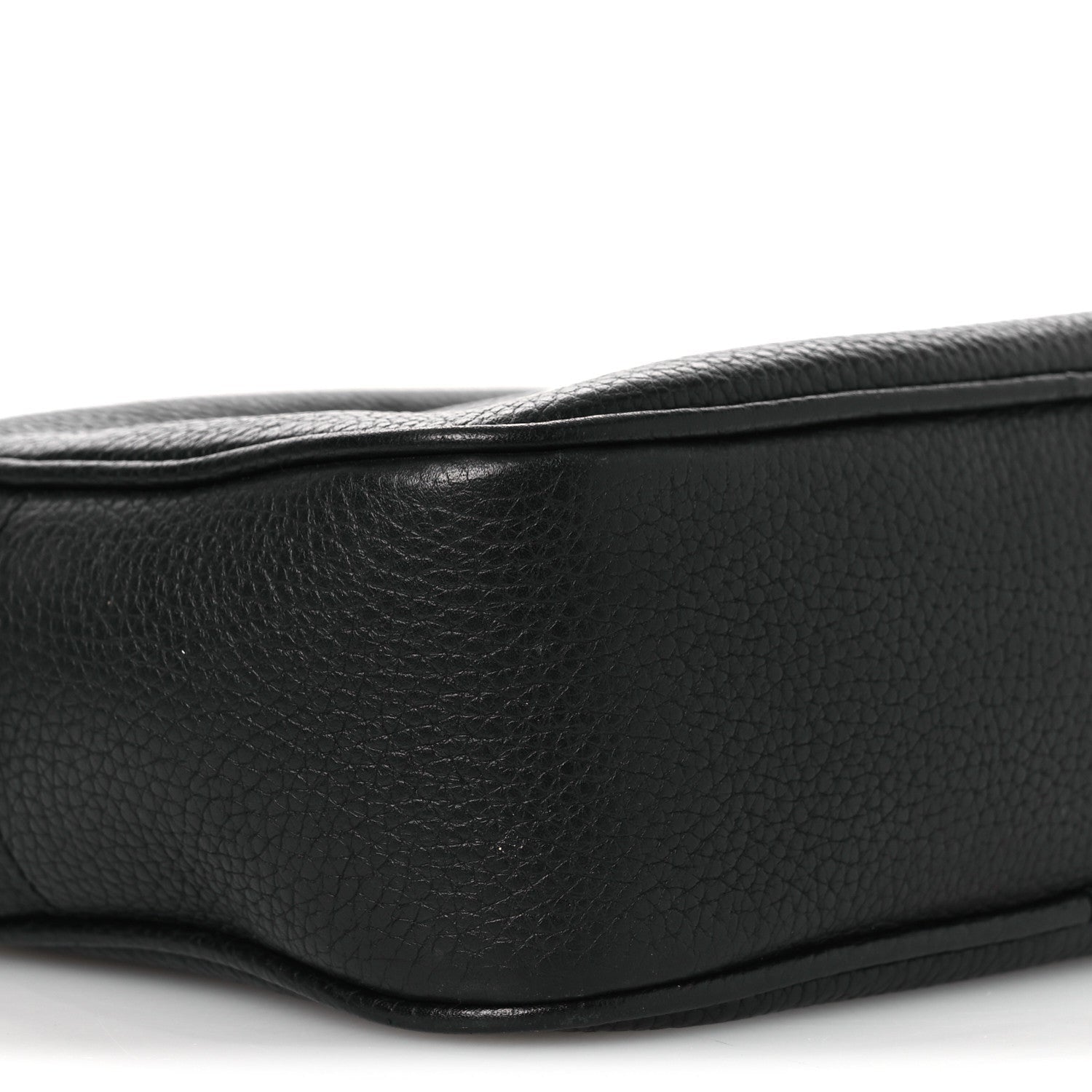 Pebbled Calfskin Small Soho Disco Bag Black