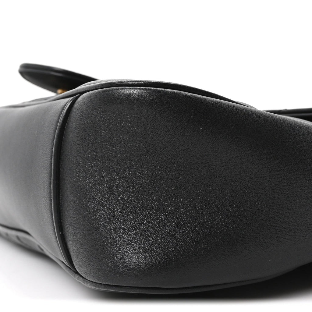Calfskin Matelasse Medium GG Marmont Shoulder Bag Black