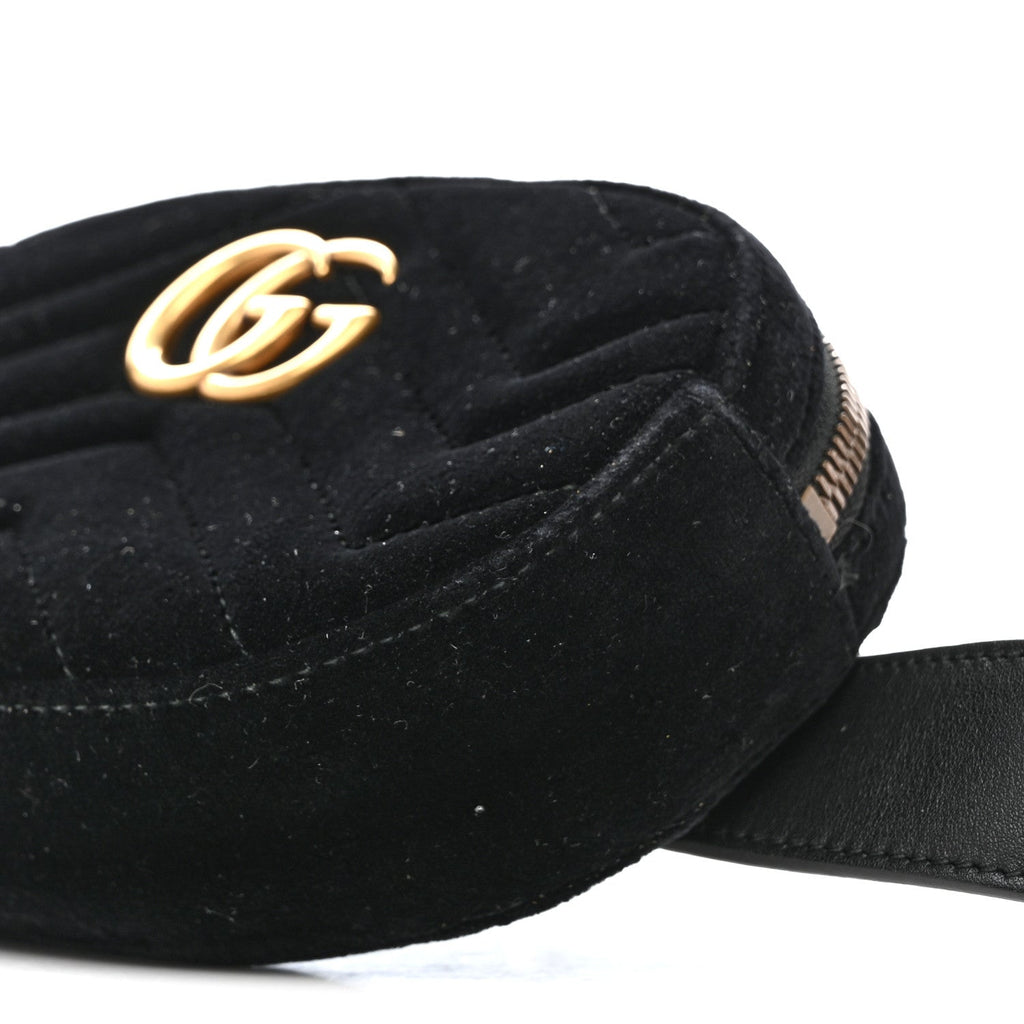 Velvet Matelasse GG Marmont Belt Bag 75 30 Black