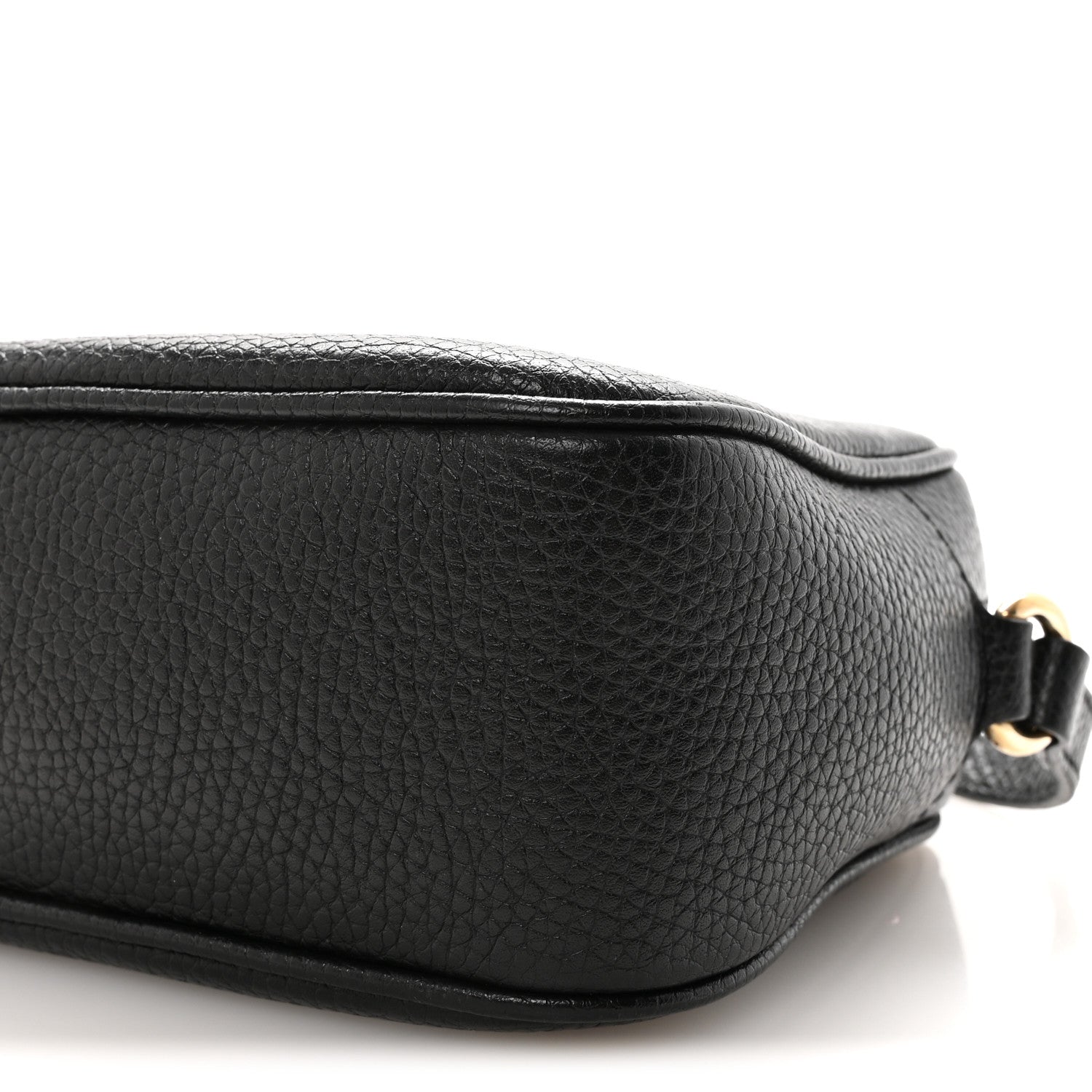 Pebbled Calfskin Small Soho Disco Bag Black