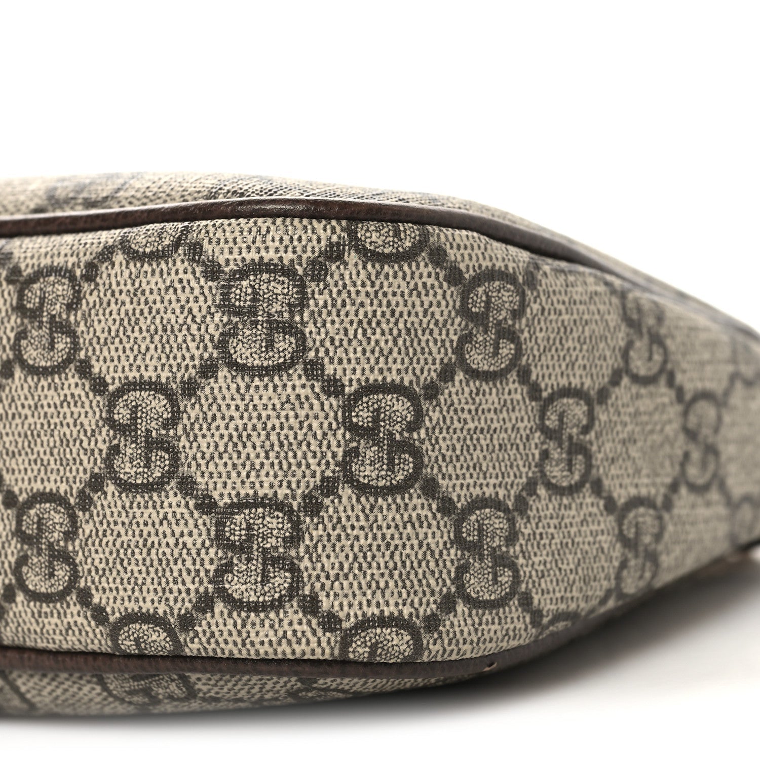 GG Supreme Monogram Textured Dollar Calfskin Web Small Ophidia GG Handbag Beige Ebony New Acero