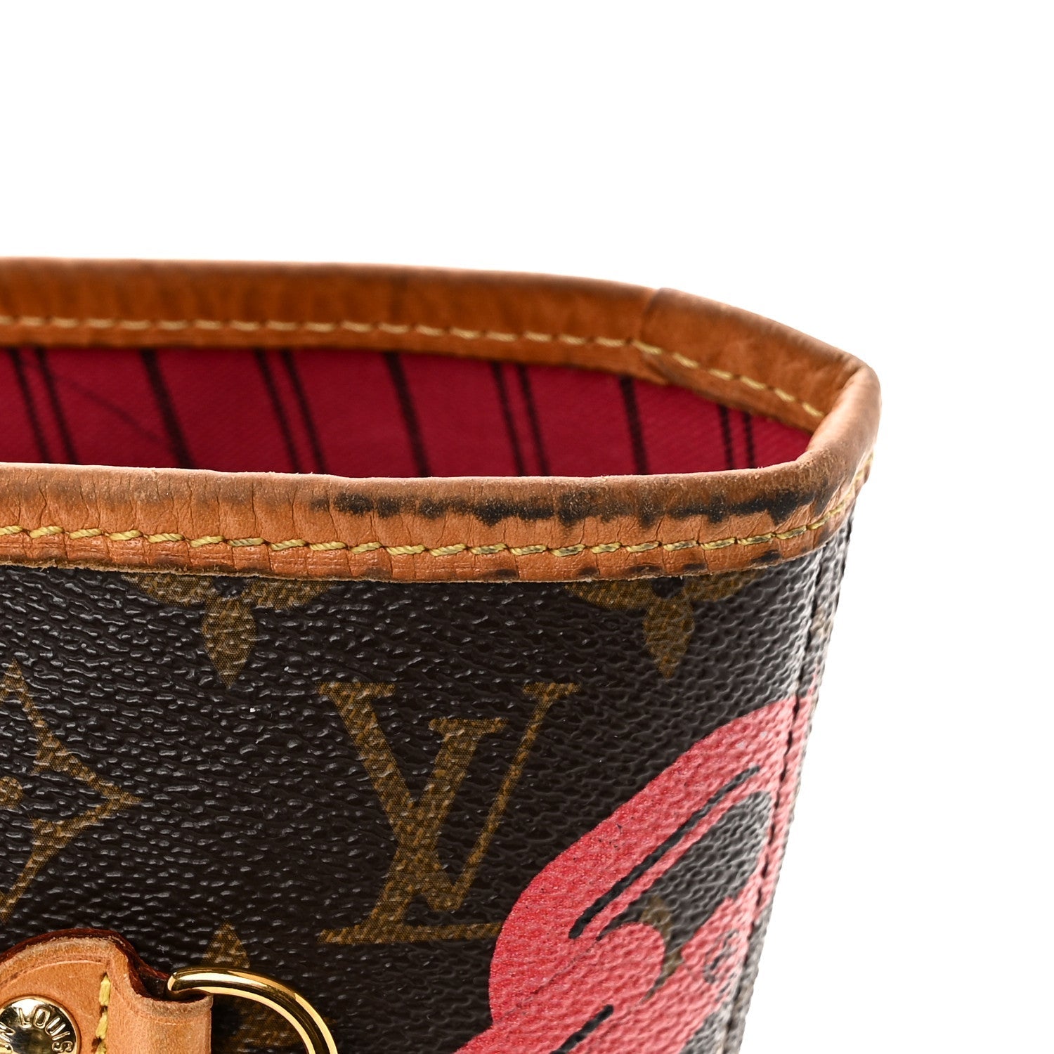 Monogram Bay Neverfull MM Rose Ballerine Poppy