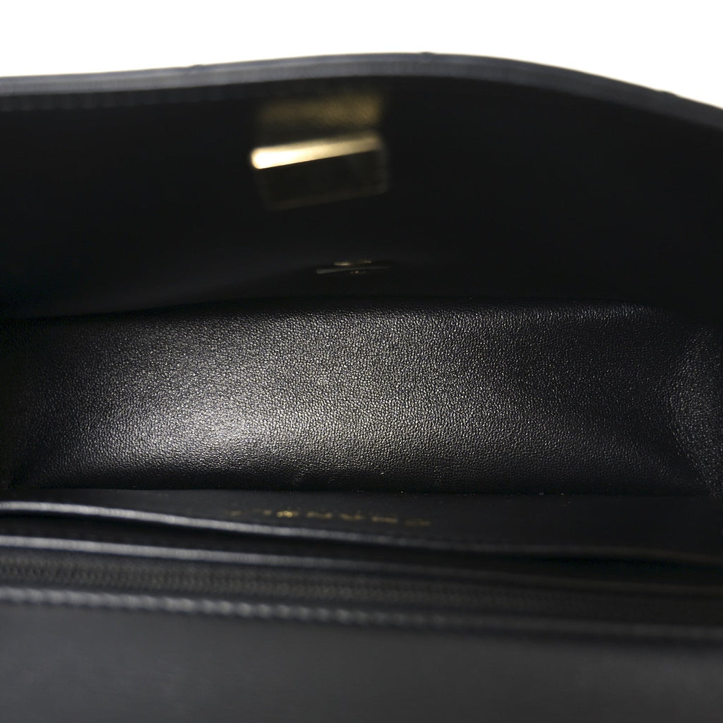 Lambskin Quilted Mini Rectangular Flap Black