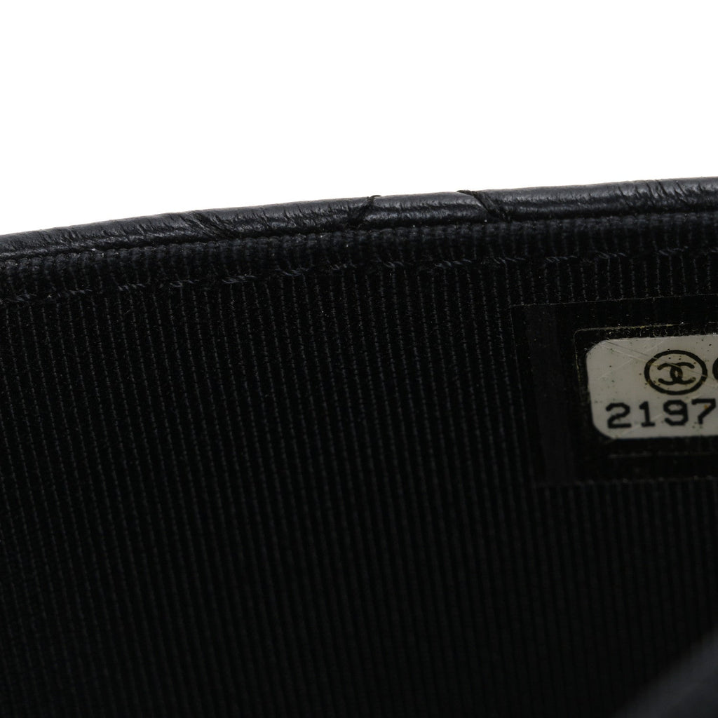 Aged Calfskin Quilted Lucky Charms 2.55 Reissue Wallet On Chain WOC Black
