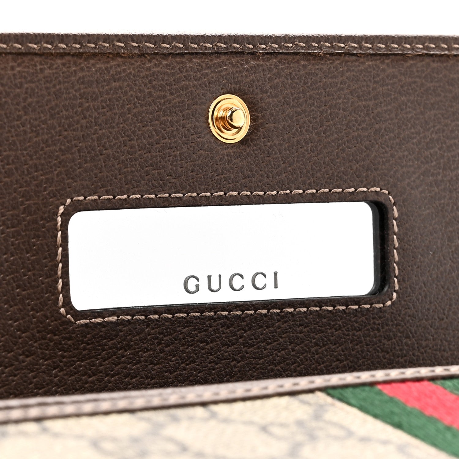 GG Supreme Monogram Web Ophidia Wallet On Chain Brown