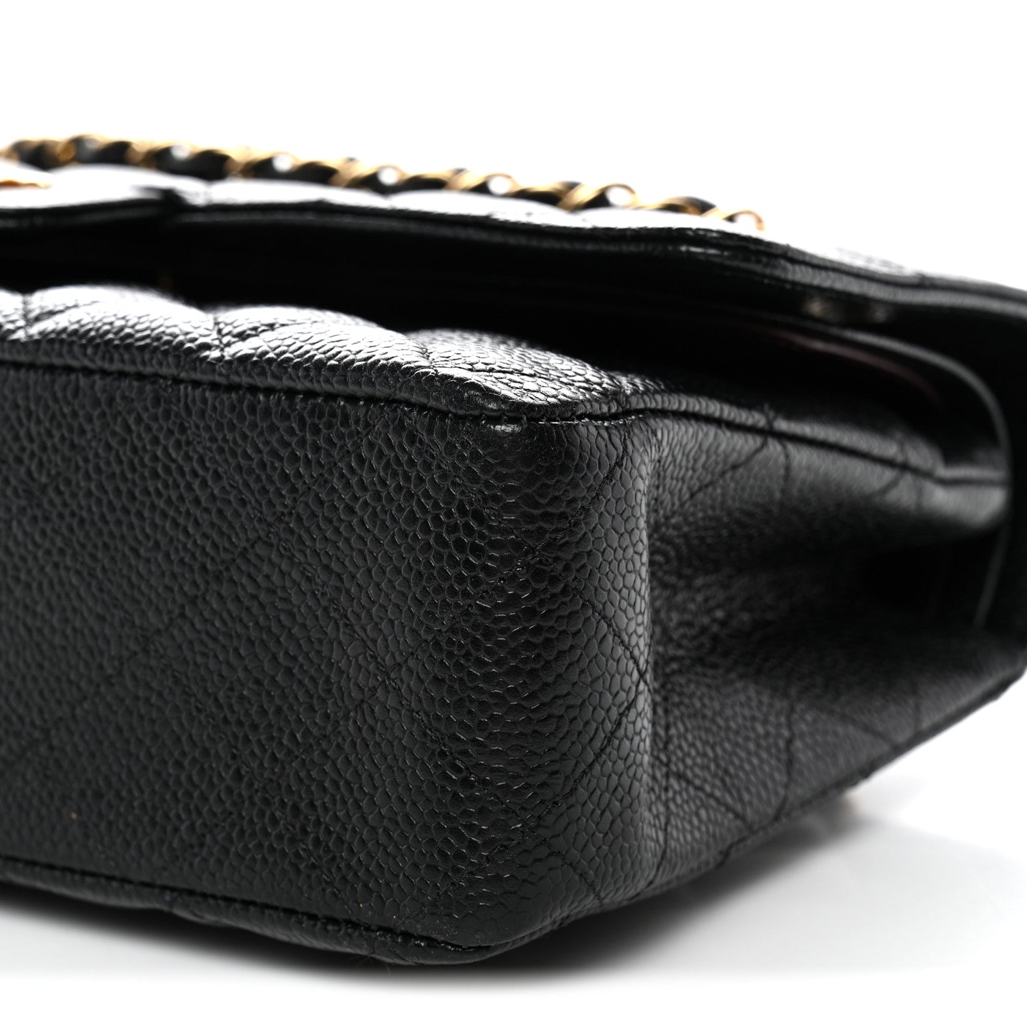 Caviar Quilted Medium Double Flap Black