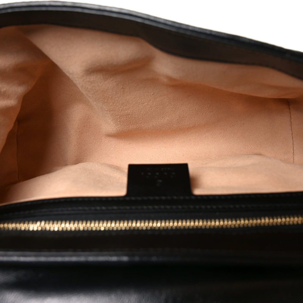 Monogram Matelasse Diagonal Small GG Marmont Shoulder Bag Beige Black