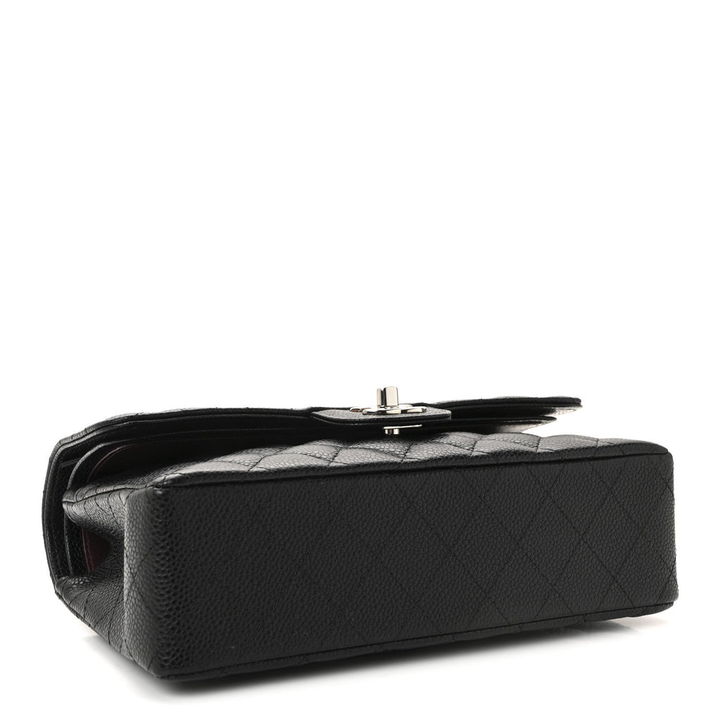 Caviar Quilted Small Double Flap Black