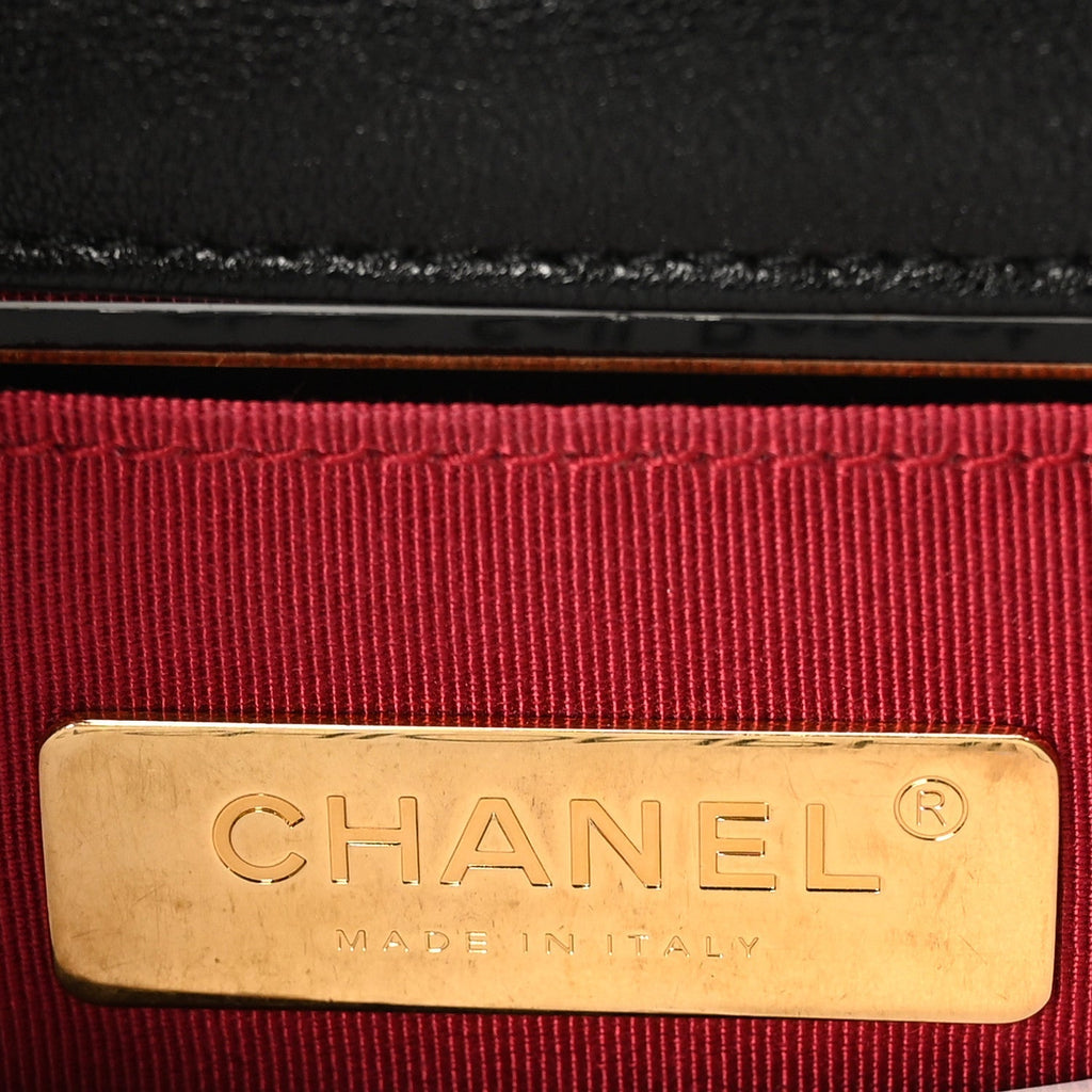 Goatskin Quilted Chanel 19 Waist Bag Black