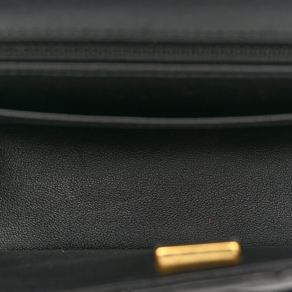Lambskin Quilted Mini Rectangular Flap Black