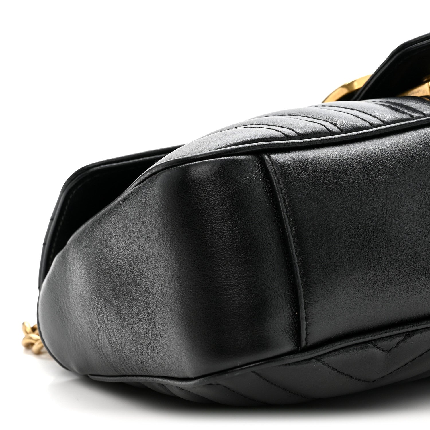 Calfskin Matelasse Small GG Marmont Shoulder Bag Black
