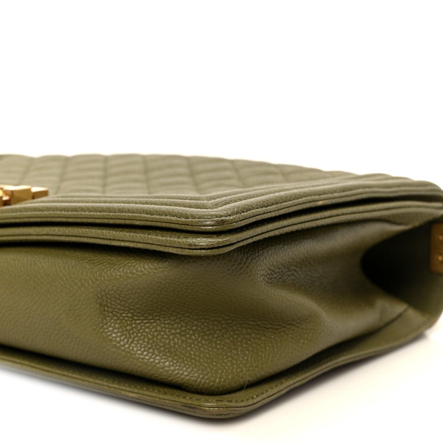 Caviar Quilted New Medium Boy Flap Khaki