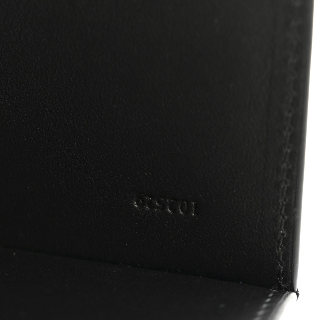 Textured Calfskin Plain Cardholder Black