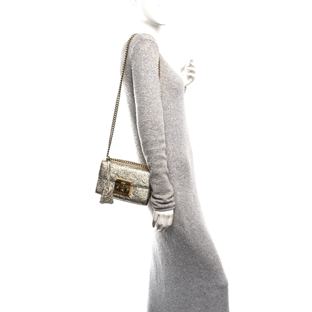 Galassia Small Padlock Shoulder Bag Platino